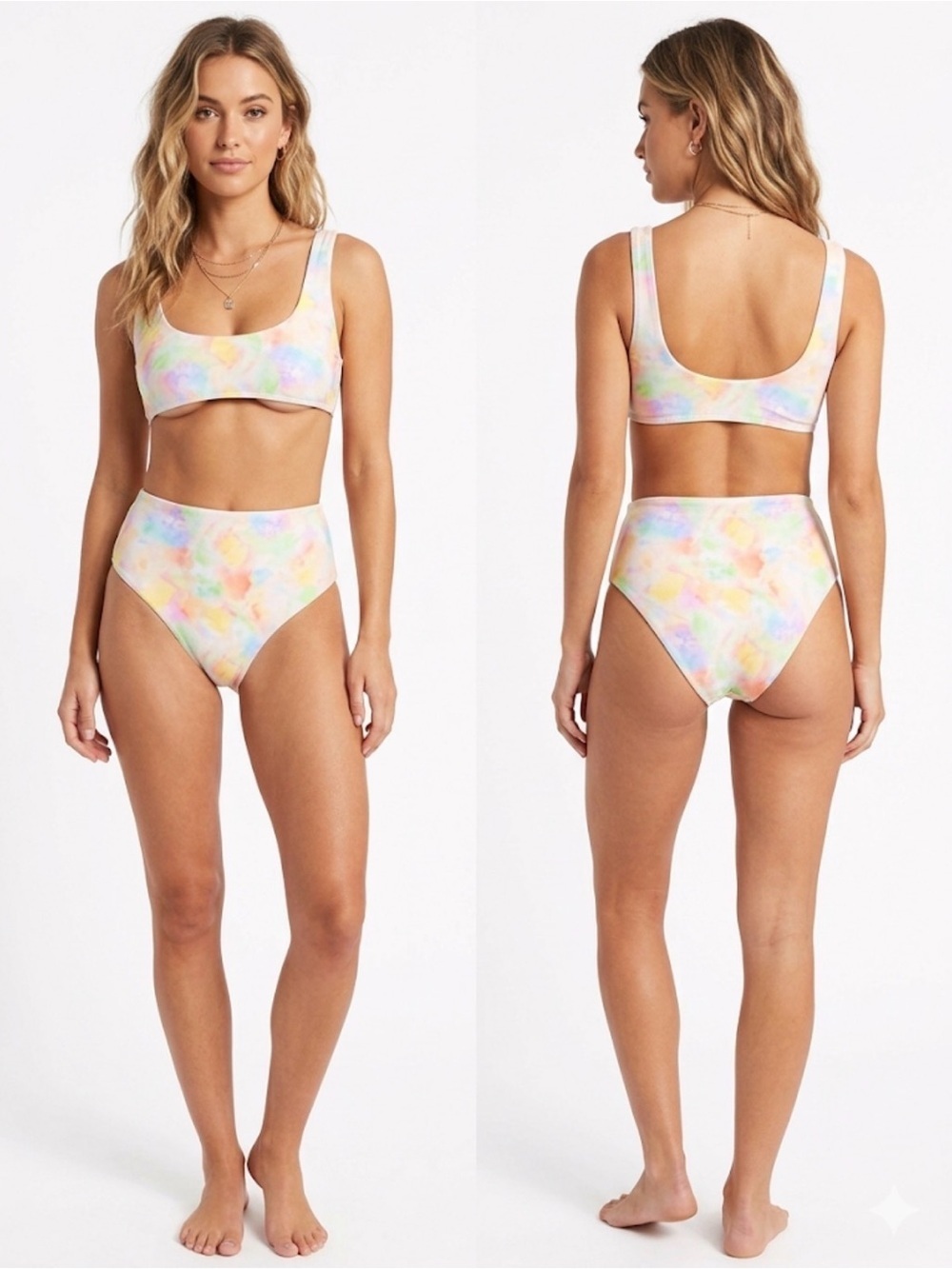 SHEIN Pastel Tie Dye High Waisted Bikini Set Size XL